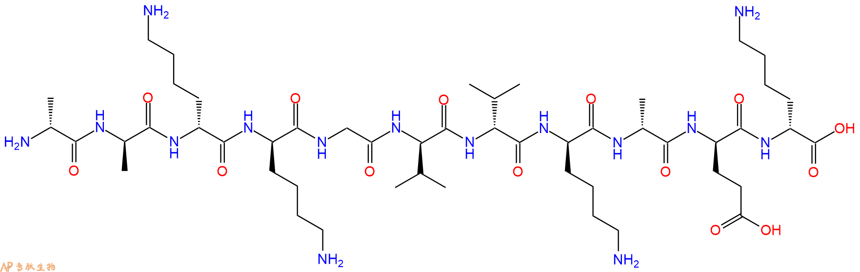专肽生物产品H2N-DAla-DAla-DLys-DLys-Gly-DVal-DVal-DLys-DAla-DG