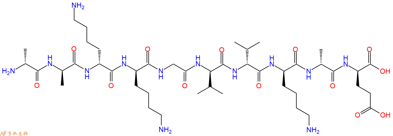 专肽生物产品H2N-DAla-DAla-DLys-DLys-Gly-DVal-DVal-DLys-DAla-DG