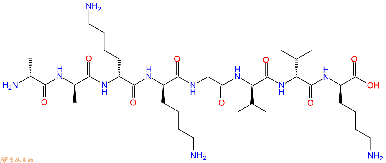 专肽生物产品H2N-DAla-DAla-DLys-DLys-Gly-DVal-DVal-DLys-COOH