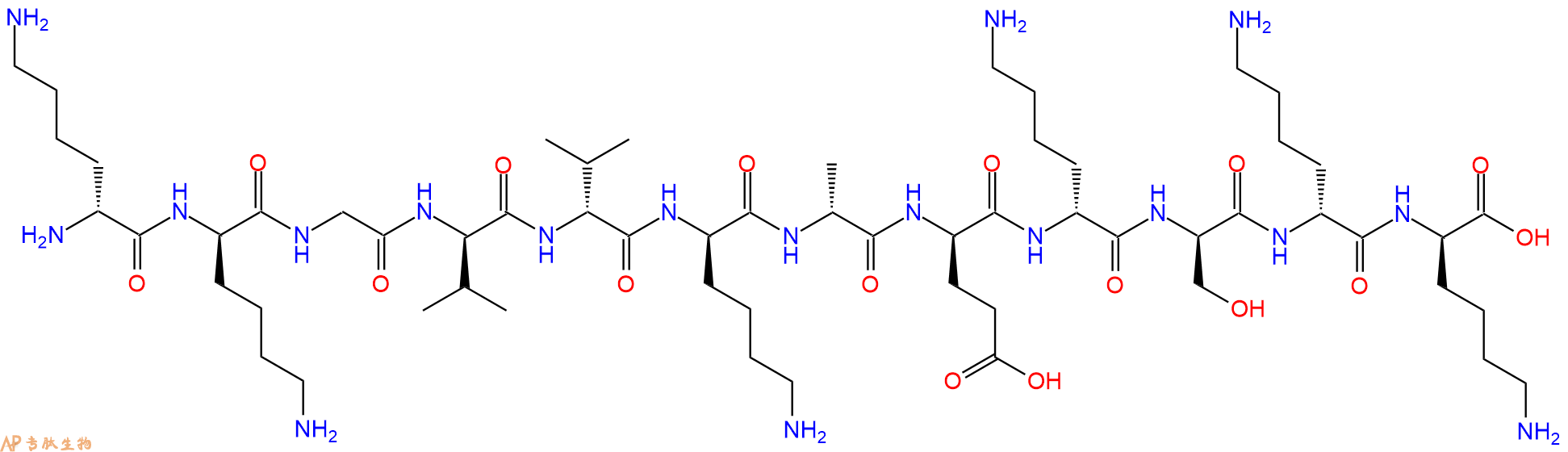 专肽生物产品H2N-DLys-DLys-Gly-DVal-DVal-DLys-DAla-DGlu-DLys-DS