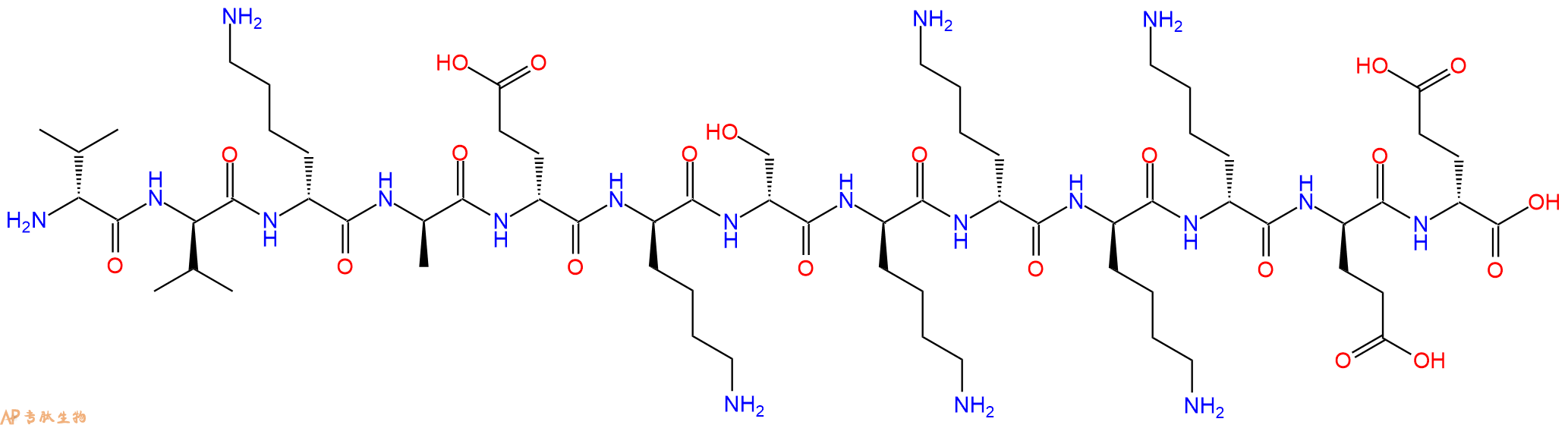 专肽生物产品H2N-DVal-DVal-DLys-DAla-DGlu-DLys-DSer-DLys-DLys-D