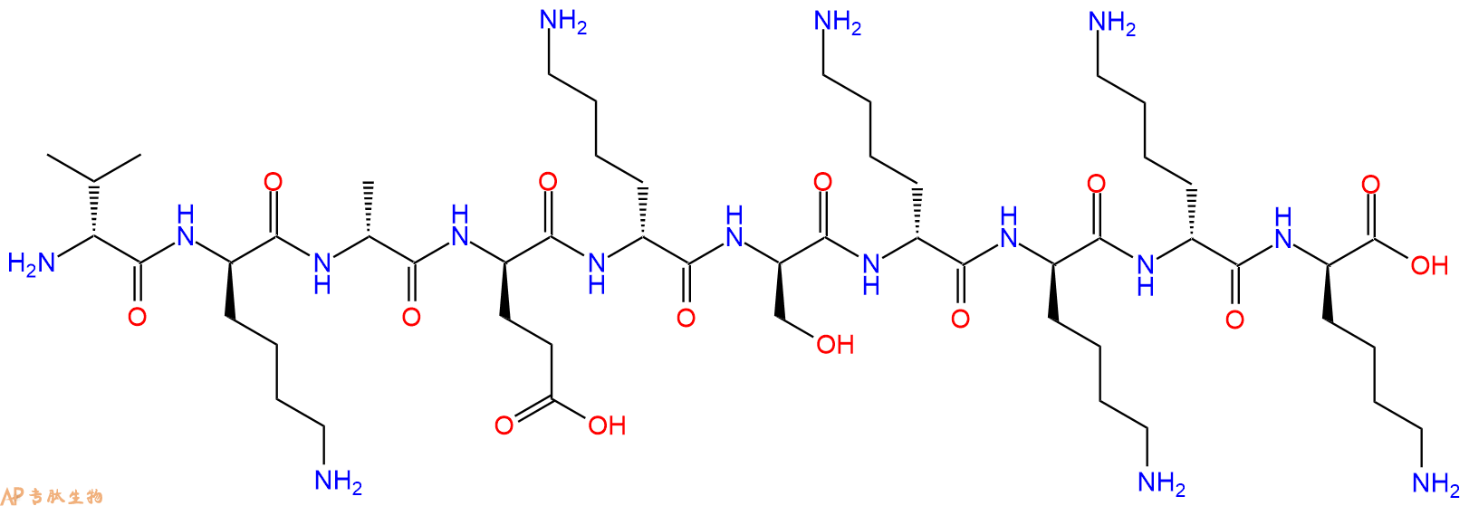 专肽生物产品H2N-DVal-DLys-DAla-DGlu-DLys-DSer-DLys-DLys-DLys-D