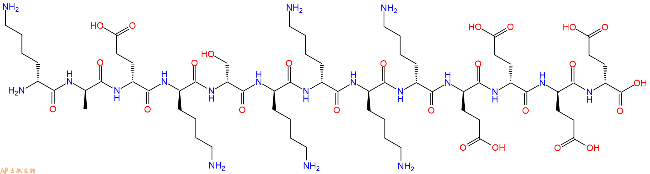专肽生物产品H2N-DLys-DAla-DGlu-DLys-DSer-DLys-DLys-DLys-DLys-D