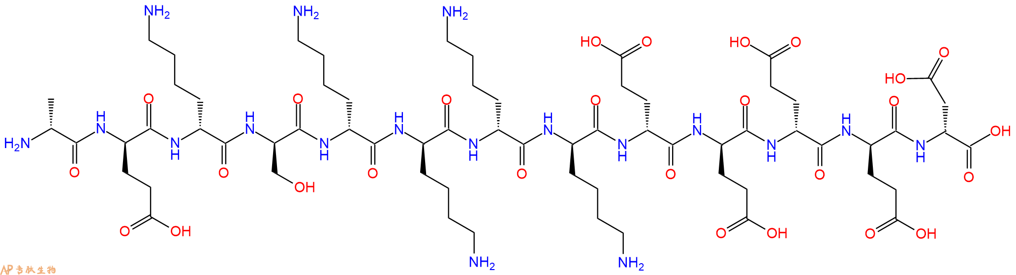 专肽生物产品H2N-DAla-DGlu-DLys-DSer-DLys-DLys-DLys-DLys-DGlu-D