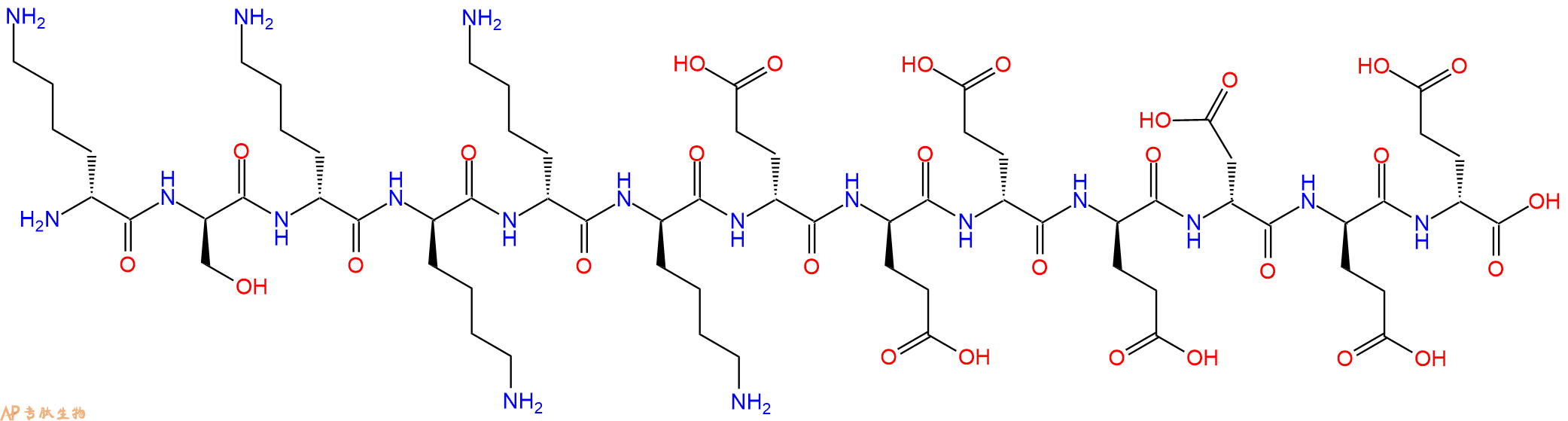 专肽生物产品H2N-DLys-DSer-DLys-DLys-DLys-DLys-DGlu-DGlu-DGlu-D