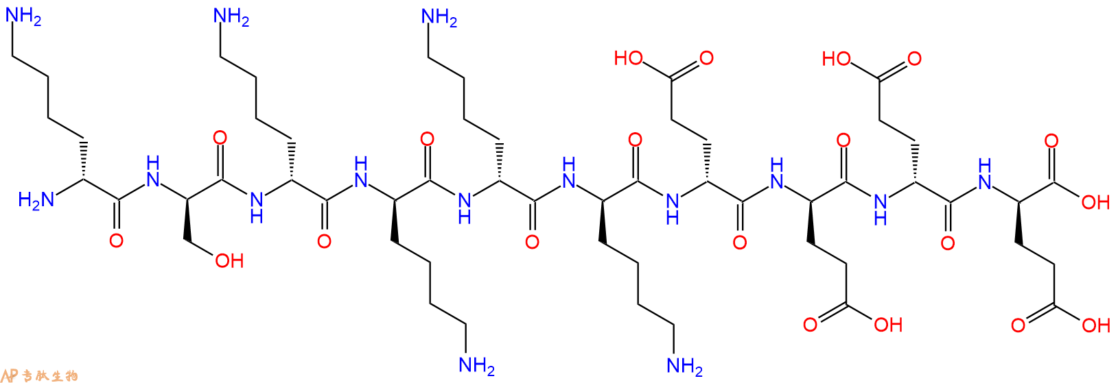 专肽生物产品H2N-DLys-DSer-DLys-DLys-DLys-DLys-DGlu-DGlu-DGlu-D