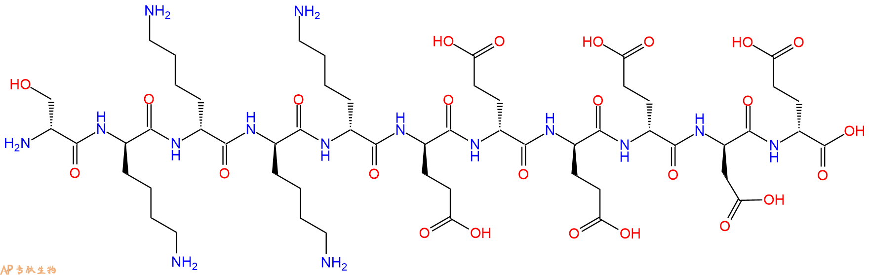专肽生物产品H2N-DSer-DLys-DLys-DLys-DLys-DGlu-DGlu-DGlu-DGlu-D