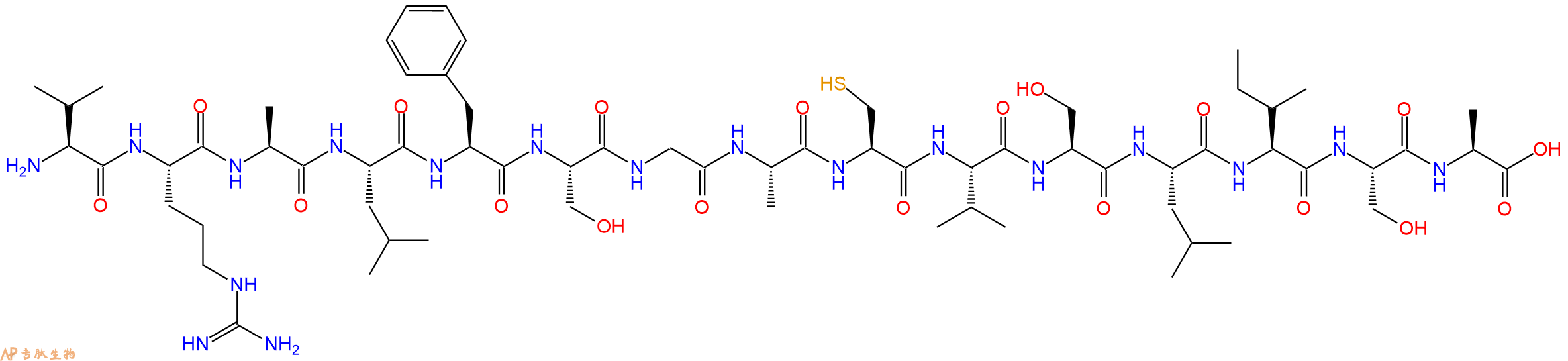 专肽生物产品H2N-Val-Arg-Ala-Leu-Phe-Ser-Gly-Ala-Cys-Val-Ser-Le