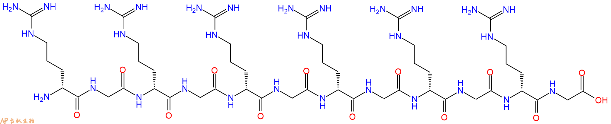 专肽生物产品H2N-DArg-Gly-DArg-Gly-DArg-Gly-DArg-Gly-DArg-Gly-D