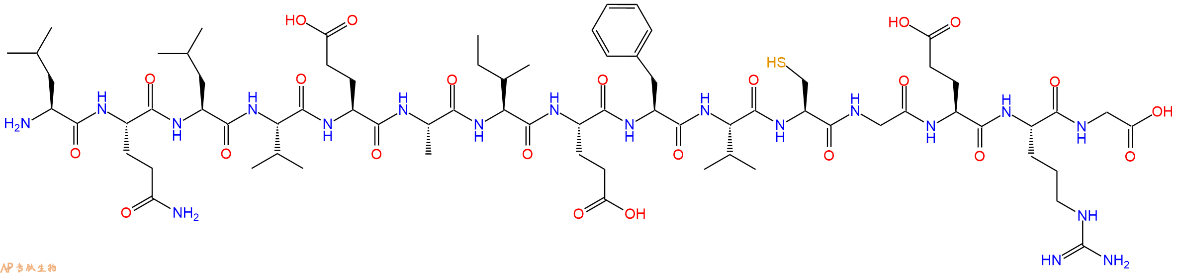 专肽生物产品H2N-Leu-Gln-Leu-Val-Glu-Ala-Ile-Glu-Phe-Val-Cys-Gl