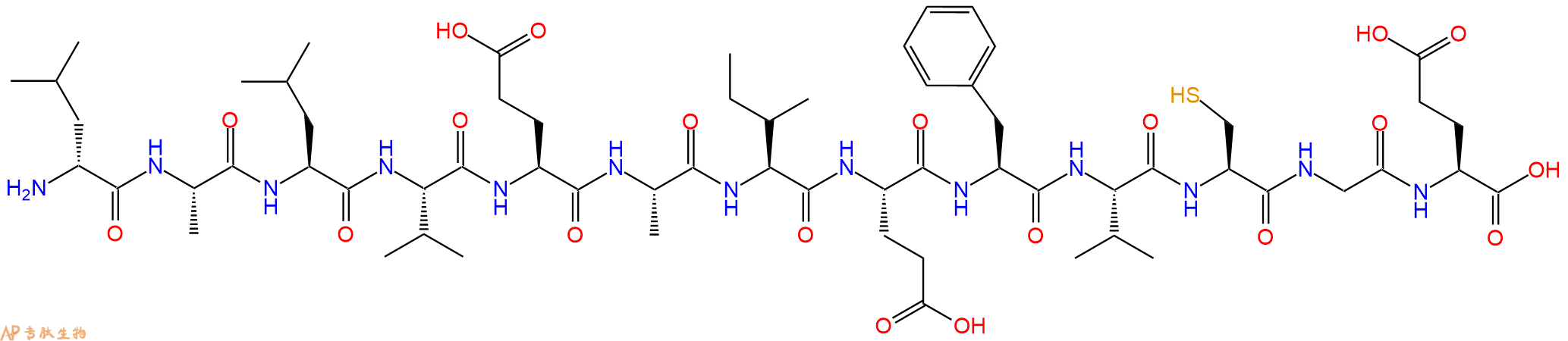 专肽生物产品H2N-DLeu-Ala-Leu-Val-Glu-Ala-Ile-Glu-Phe-Val-Cys-G