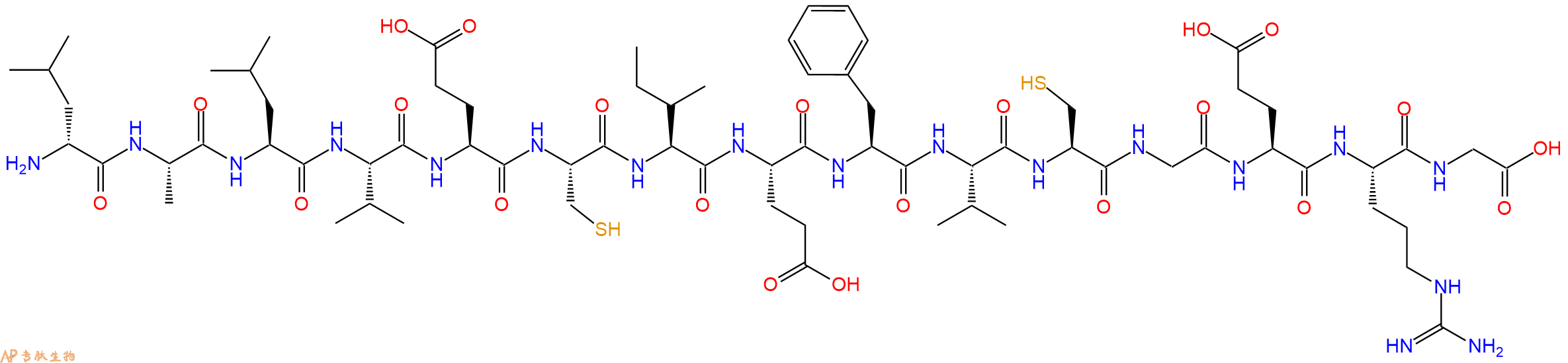 专肽生物产品H2N-DLeu-Ala-Leu-Val-Glu-Cys-Ile-Glu-Phe-Val-Cys-G