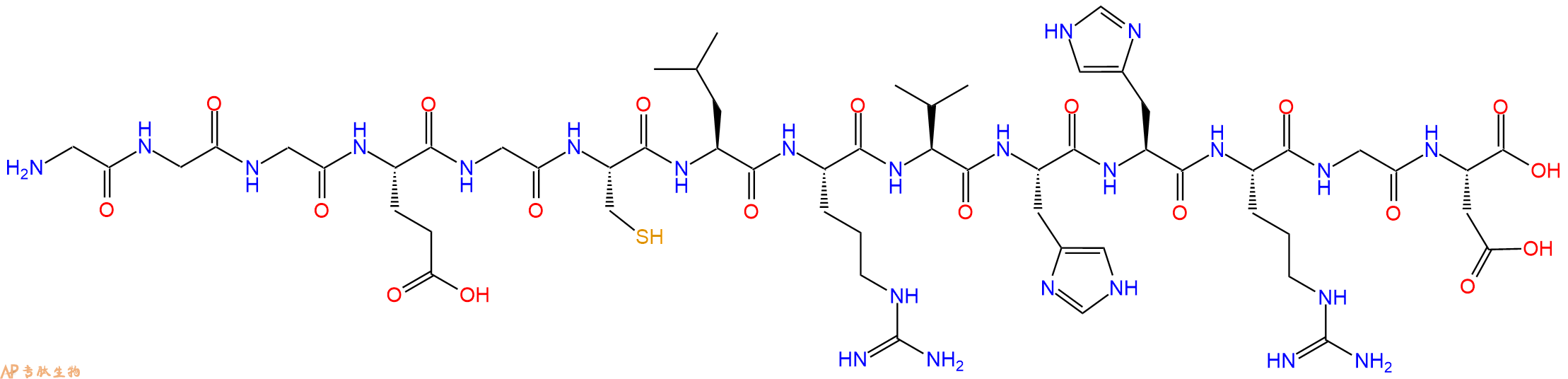 专肽生物产品H2N-Gly-Gly-Gly-Glu-Gly-Cys-Leu-Arg-Val-His-His-Ar