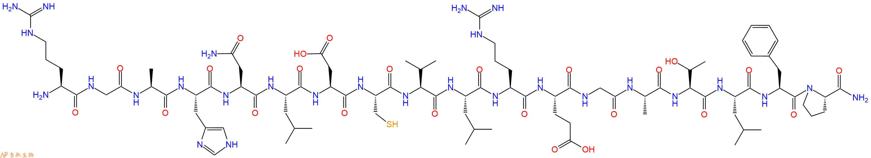 专肽生物产品H2N-Arg-Gly-Ala-His-Asn-Leu-Asp-Cys-Val-Leu-Arg-Gl