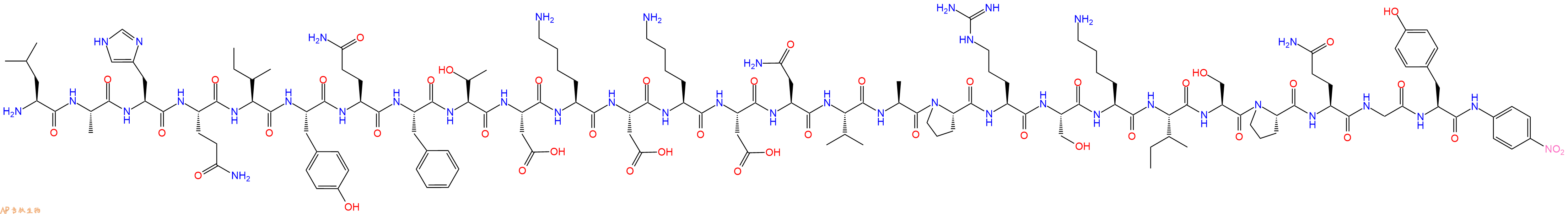 专肽生物产品H2N-Leu-Ala-His-Gln-Ile-Tyr-Gln-Phe-Thr-Asp-Lys-As