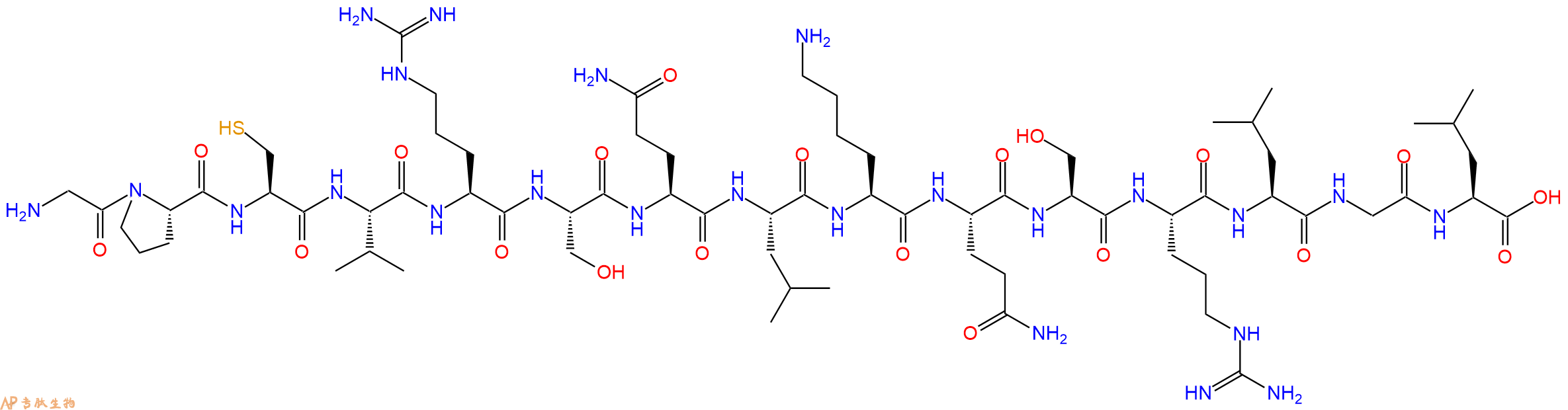专肽生物产品H2N-Gly-Pro-Cys-Val-Arg-Ser-Gln-Leu-Lys-Gln-Ser-Ar