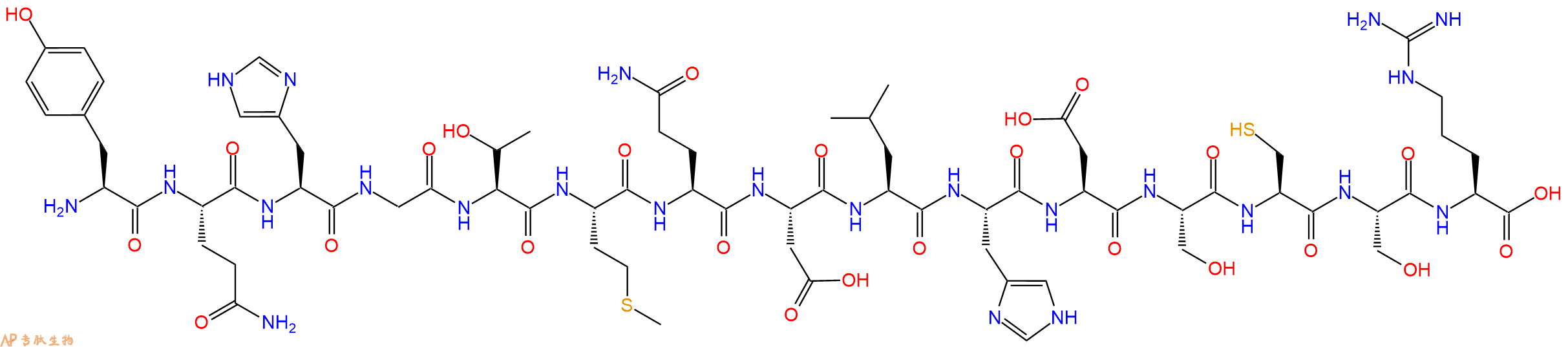 专肽生物产品H2N-Tyr-Gln-His-Gly-Thr-Met-Gln-Asp-Leu-His-Asp-Se