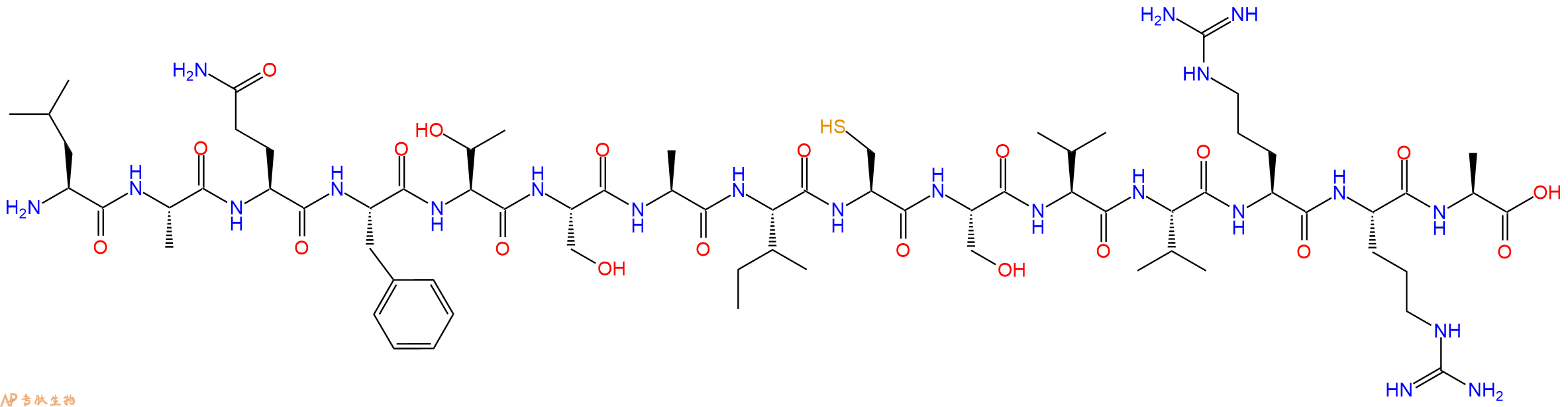 专肽生物产品H2N-Leu-Ala-Gln-Phe-Thr-Ser-Ala-Ile-Cys-Ser-Val-Va