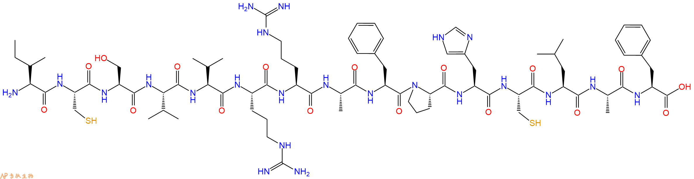 专肽生物产品H2N-Ile-Cys-Ser-Val-Val-Arg-Arg-Ala-Phe-Pro-His-Cy