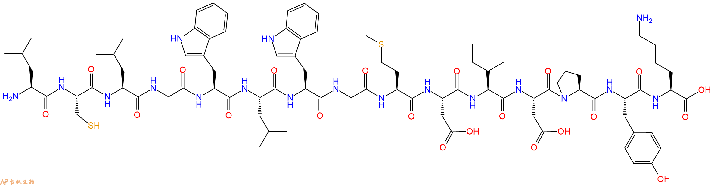 专肽生物产品H2N-Leu-Cys-Leu-Gly-Trp-Leu-Trp-Gly-Met-Asp-Ile-As