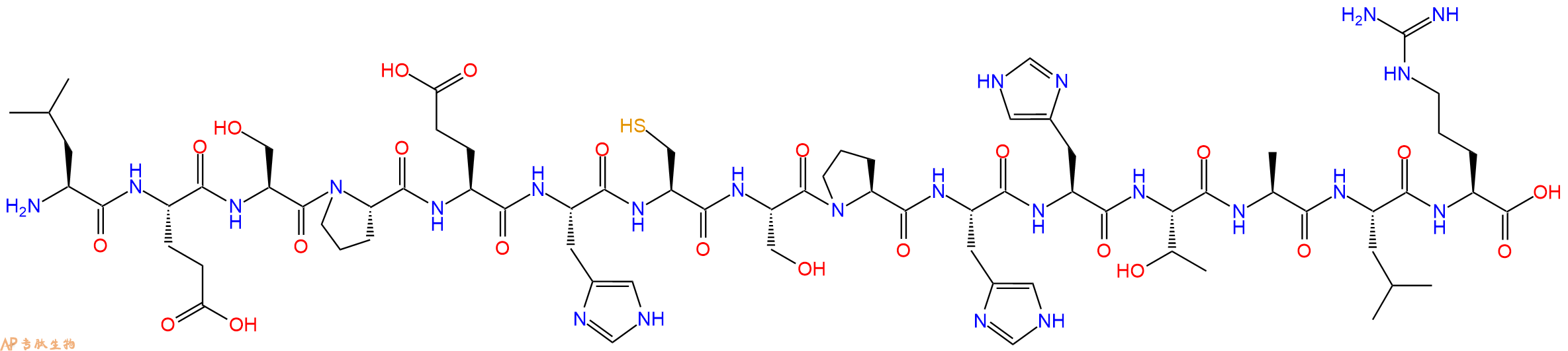 专肽生物产品H2N-Leu-Glu-Ser-Pro-Glu-His-Cys-Ser-Pro-His-His-Th