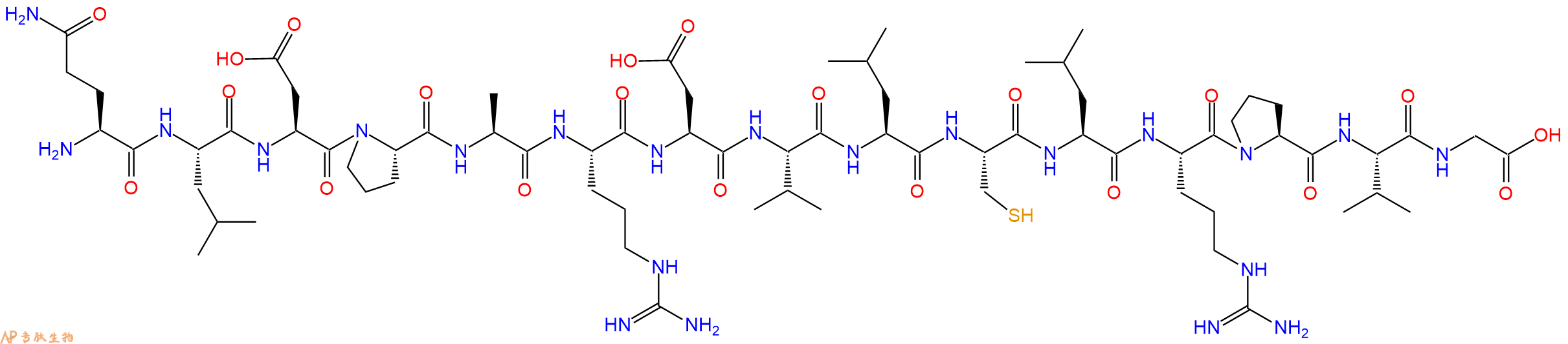 专肽生物产品H2N-Gln-Leu-Asp-Pro-Ala-Arg-Asp-Val-Leu-Cys-Leu-Ar