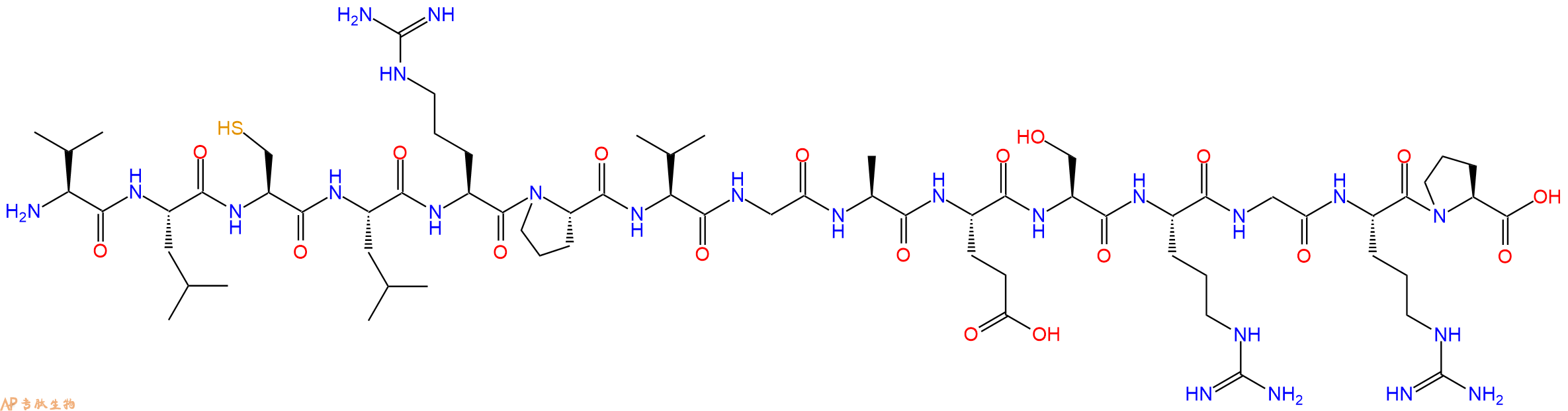 专肽生物产品H2N-Val-Leu-Cys-Leu-Arg-Pro-Val-Gly-Ala-Glu-Ser-Ar