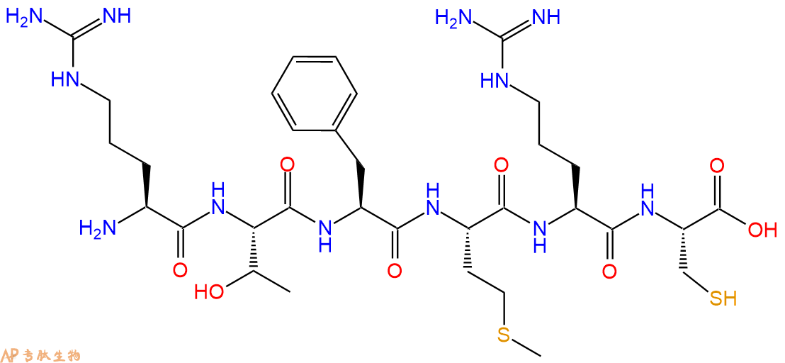 专肽生物产品H2N-Arg-Thr-Phe-Met-Arg-Cys-COOH