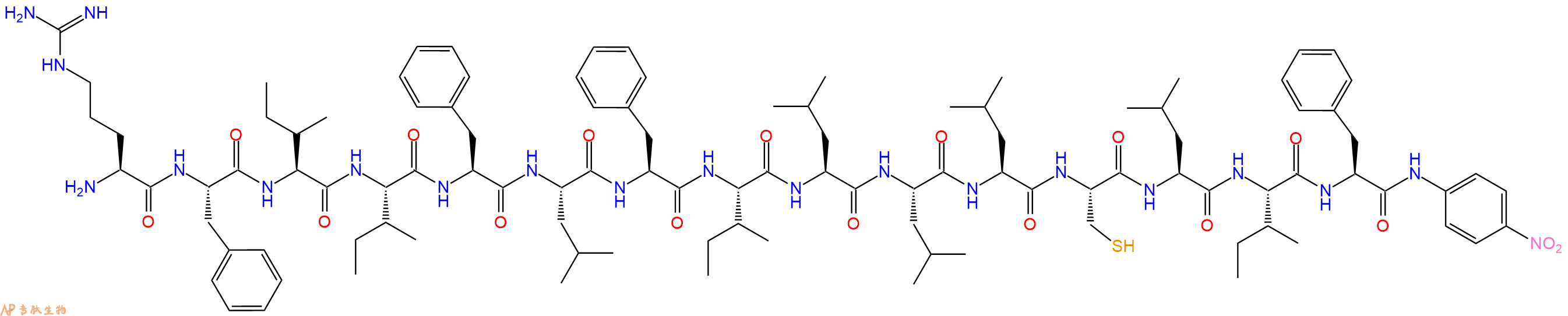 专肽生物产品H2N-Arg-Phe-Ile-Ile-Phe-Leu-Phe-Ile-Leu-Leu-Leu-Cy