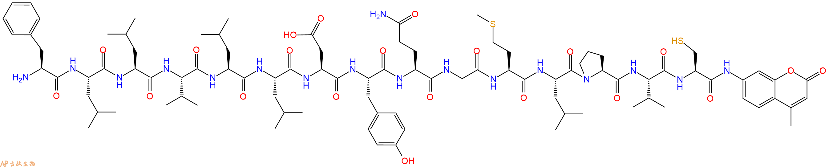 专肽生物产品H2N-Phe-Leu-Leu-Val-Leu-Leu-Asp-Tyr-Gln-Gly-Met-Le