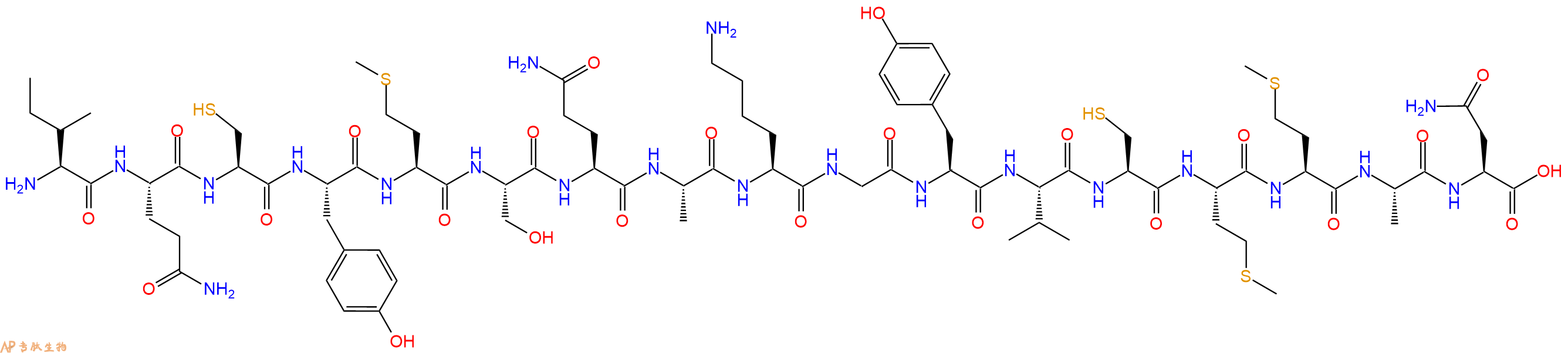 专肽生物产品H2N-Ile-Gln-Cys-Tyr-Met-Ser-Gln-Ala-Lys-Gly-Tyr-Va