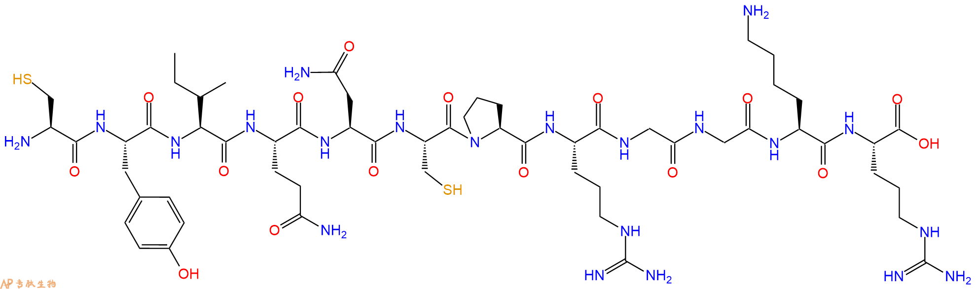 专肽生物产品H2N-Cys-Tyr-Ile-Gln-Asn-Cys-Pro-Arg-Gly-Gly-Lys-Ar