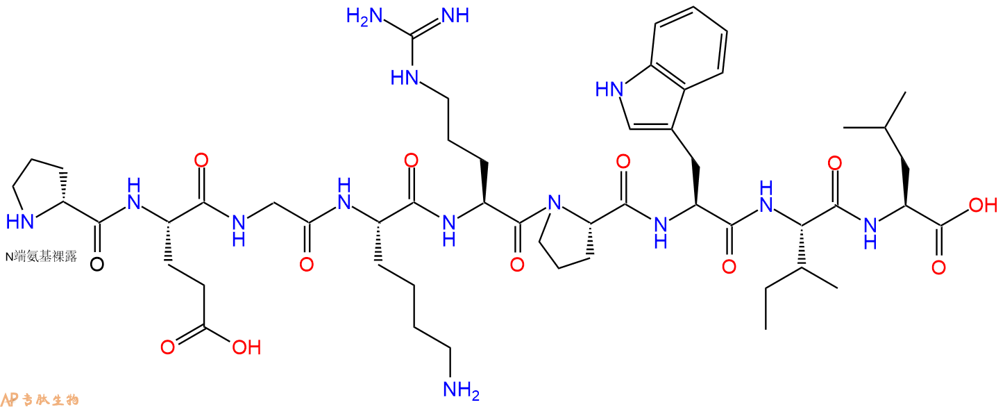 专肽生物产品H2N-DPro-Glu-Gly-Lys-Arg-Pro-Trp-Ile-Leu-COOH