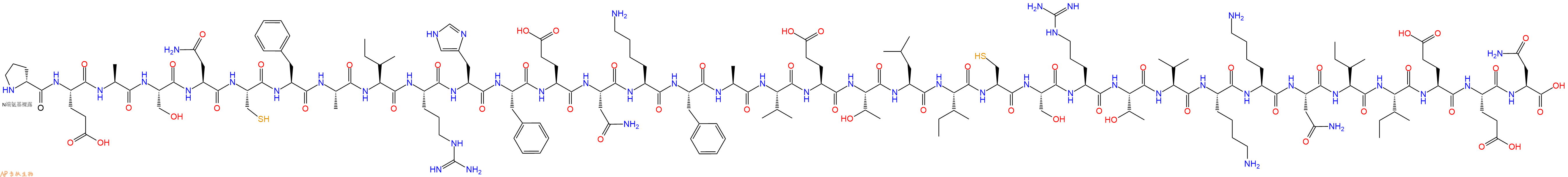 专肽生物产品H2N-DPro-Glu-Ala-Ser-Asn-Cys-Phe-Ala-Ile-Arg-His-P