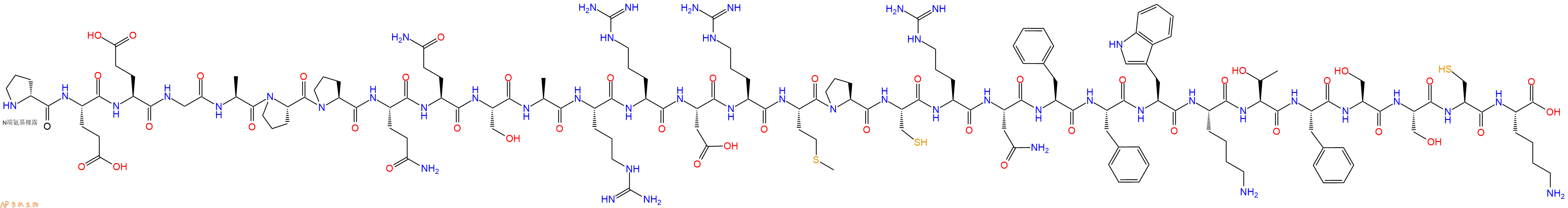 专肽生物产品H2N-DPro-Glu-Glu-Gly-Ala-Pro-Pro-Gln-Gln-Ser-Ala-A