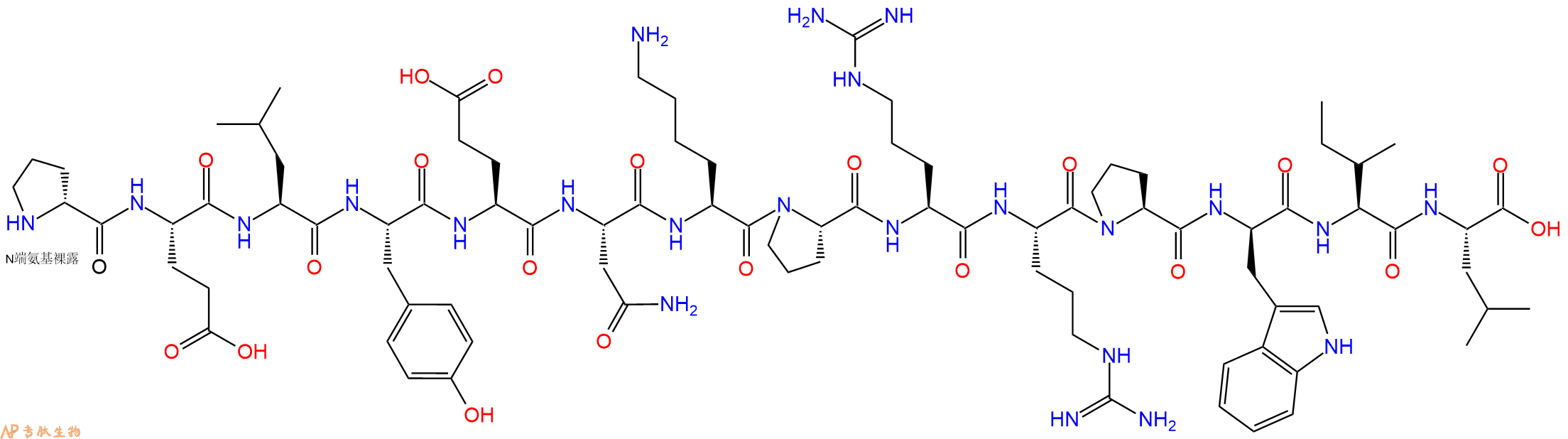 专肽生物产品H2N-DPro-Glu-Leu-Tyr-Glu-Asn-Lys-Pro-Arg-Arg-Pro-D