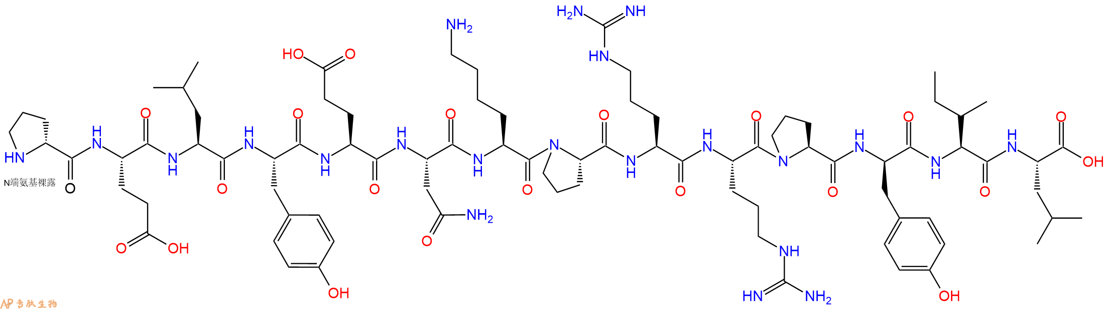 专肽生物产品H2N-DPro-Glu-Leu-Tyr-Glu-Asn-Lys-Pro-Arg-Arg-Pro-D