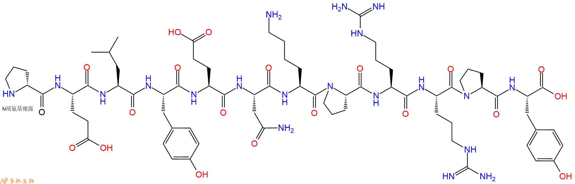 专肽生物产品H2N-DPro-Glu-Leu-Tyr-Glu-Asn-Lys-Pro-Arg-Arg-Pro-T