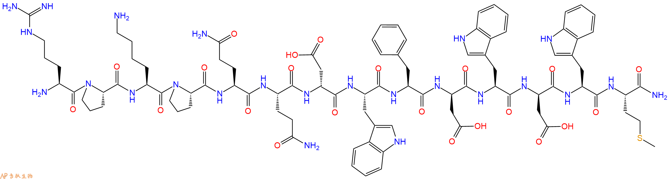 专肽生物产品H2N-Arg-Pro-Lys-Pro-Gln-Gln-DAsp-Trp-Phe-DAsp-Trp-