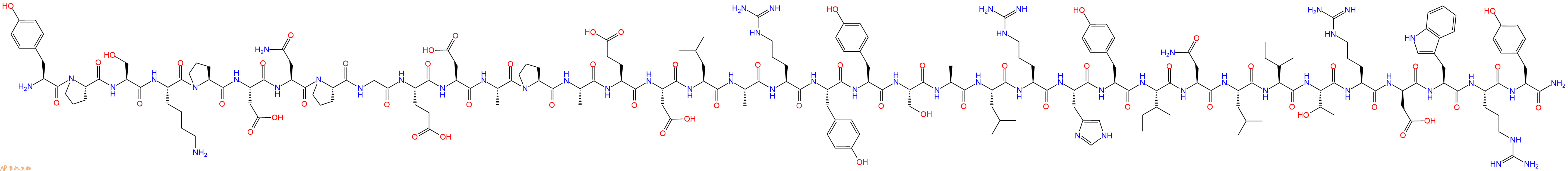专肽生物产品H2N-Tyr-Pro-Ser-Lys-Pro-Asp-Asn-Pro-Gly-Glu-Asp-Al