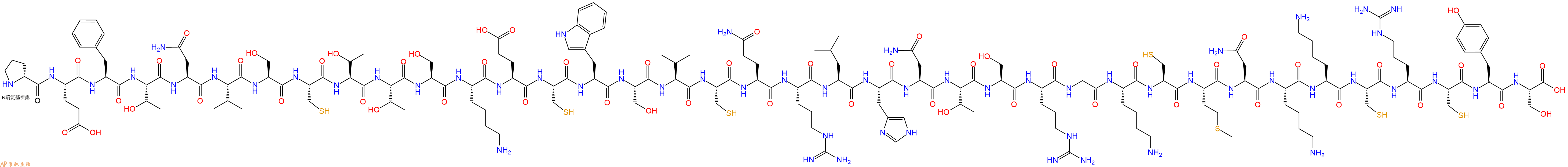 专肽生物产品H2N-DPro-Glu-Phe-Thr-Asn-Val-Ser-Cys-Thr-Thr-Ser-L