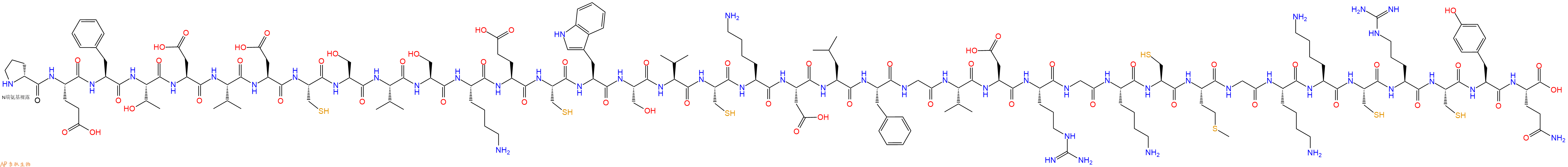 专肽生物产品H2N-DPro-Glu-Phe-Thr-Asp-Val-Asp-Cys-Ser-Val-Ser-L