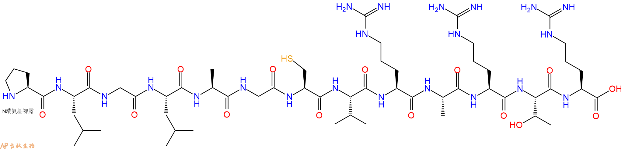 专肽生物产品H2N-Pro-Leu-Gly-Leu-Ala-Gly-Cys-Val-Arg-Ala-Arg-Th