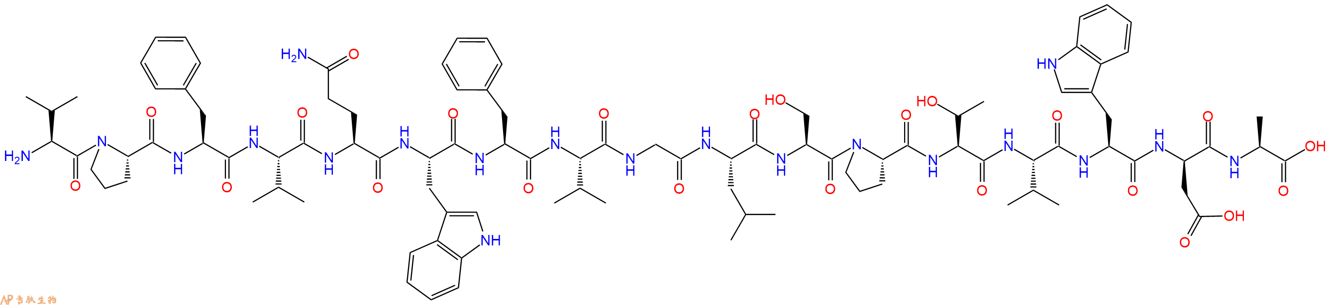 专肽生物产品H2N-Val-Pro-Phe-Val-Gln-Trp-Phe-Val-Gly-Leu-Ser-Pr