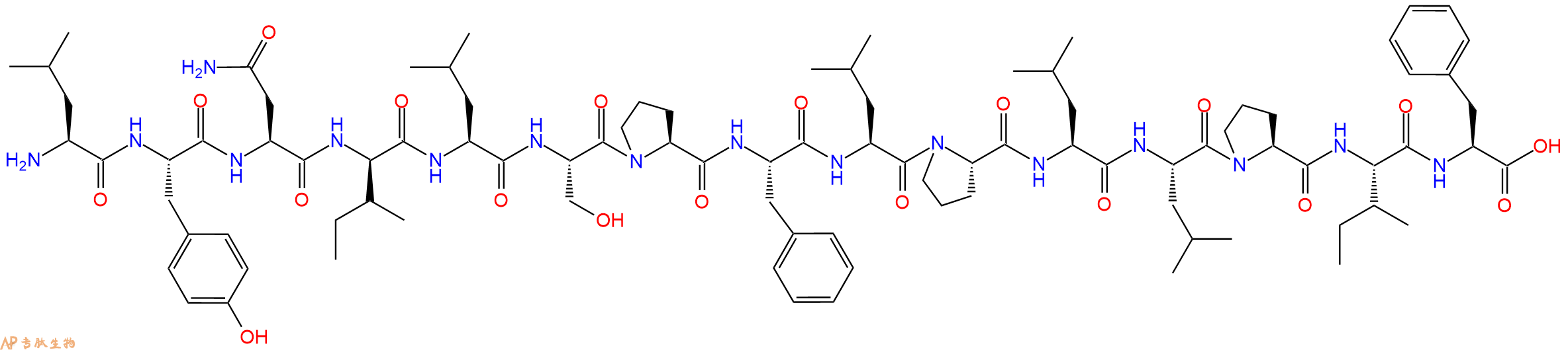 专肽生物产品H2N-Leu-Tyr-Asn-DIle-Leu-Ser-Pro-Phe-Leu-Pro-Leu-L