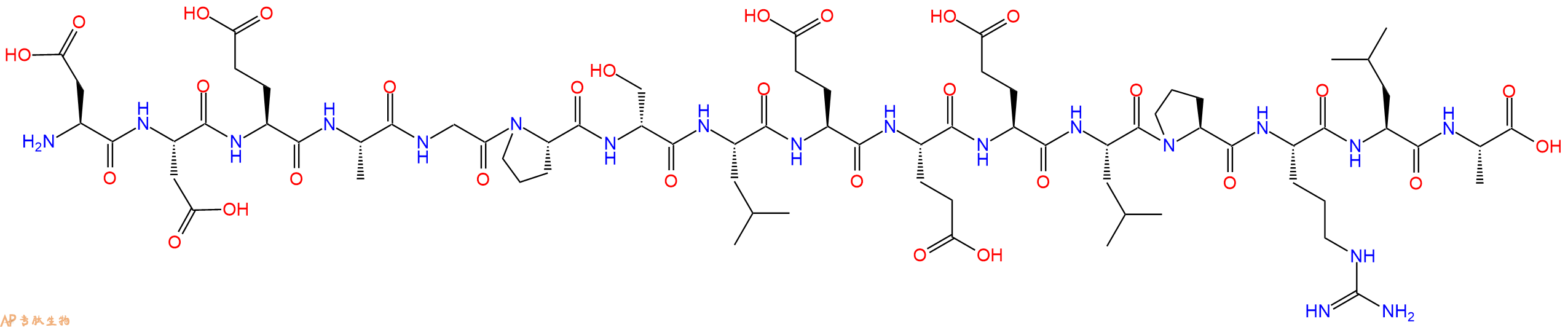 专肽生物产品H2N-Asp-Asp-Glu-Ala-Gly-Pro-DSer-Leu-Glu-Glu-Glu-L