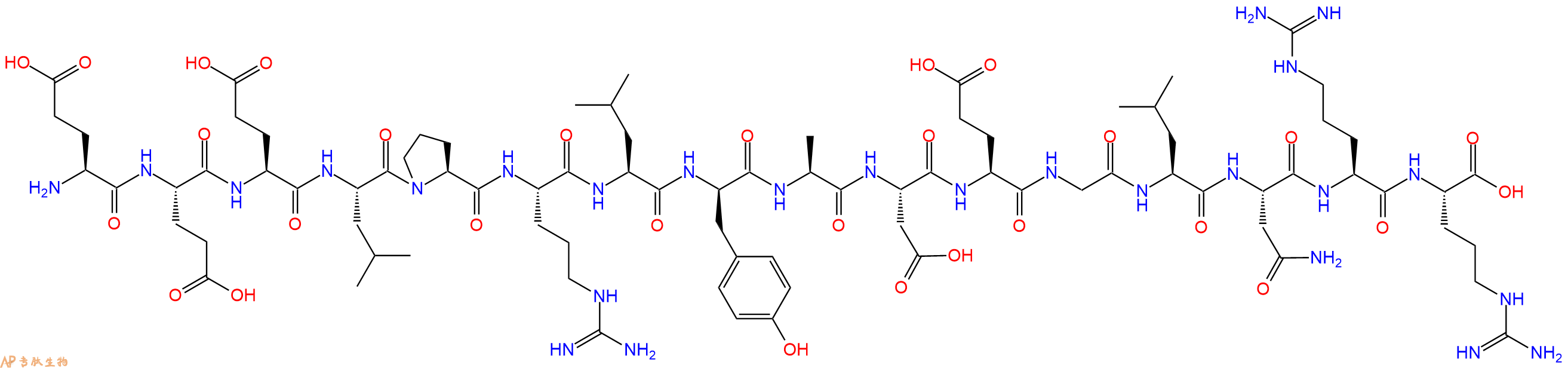 专肽生物产品H2N-Glu-Glu-Glu-Leu-Pro-Arg-Leu-DTyr-Ala-Asp-Glu-G