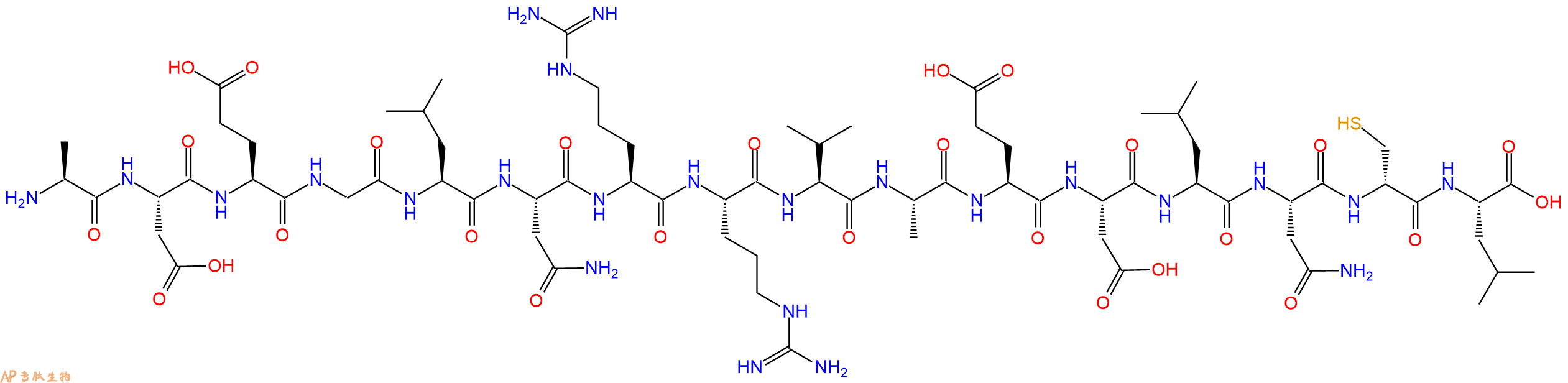 专肽生物产品H2N-Ala-Asp-Glu-Gly-Leu-Asn-Arg-Arg-Val-Ala-Glu-As