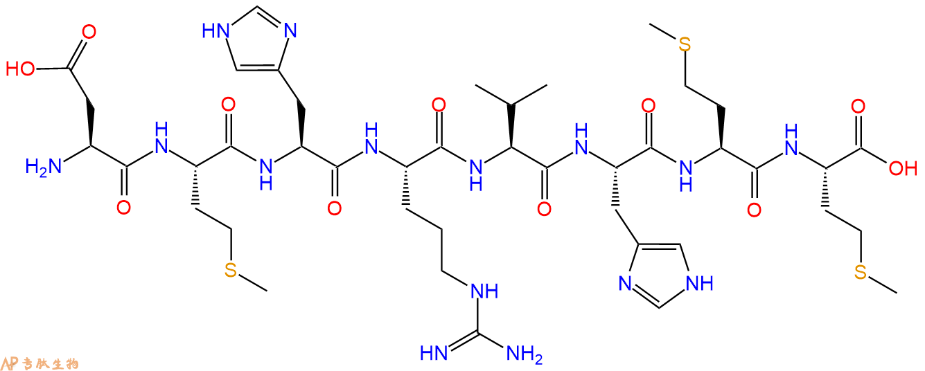 专肽生物产品H2N-Asp-Met-His-Arg-Val-His-Met-Met-COOH