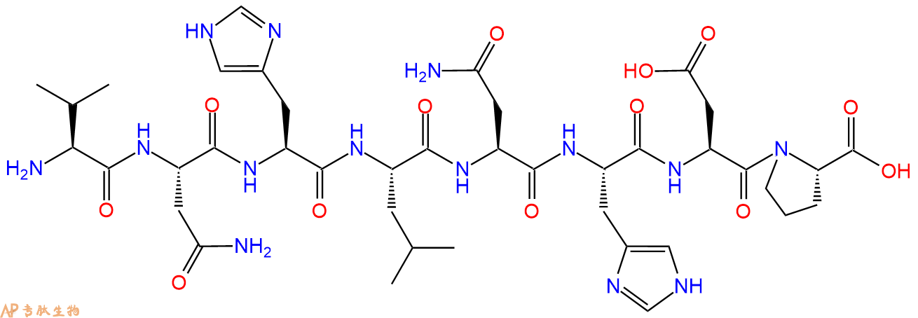 专肽生物产品H2N-Val-Asn-His-Leu-Asn-His-Asp-Pro-COOH